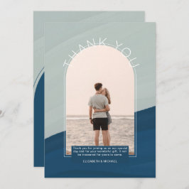 Invitación FOTO contemporánea en rayas oceánicas gracias por 