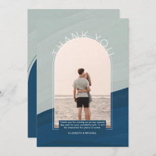 Invitación FOTO contemporánea en rayas oceánicas gracias por 