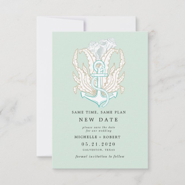 Invitación Foto costera de costa de mar Cambiar la fecha Invi (Anverso)