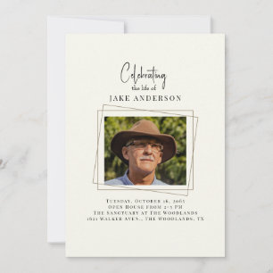 Invitación Foto crema de celebración de la vida