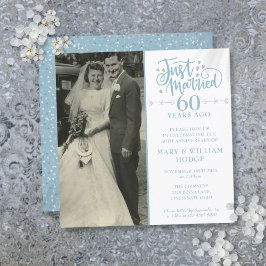 Invitación Foto cuadrada de boda de aniversario de 60 años re