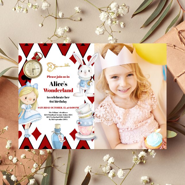 Invitación Foto cuento de hadas Alicia en cumpleaños de Marav (Subido por el creador)