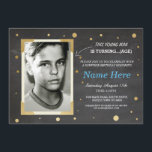 Invitación Foto Cumpleaños Chalk Invite a los hombres 30th 40<br><div class="desc">Añade tu foto a esta invitación de tiza de estilo vintage. Agregue cualquier edad. Se incluye la impresión posterior.</div>
