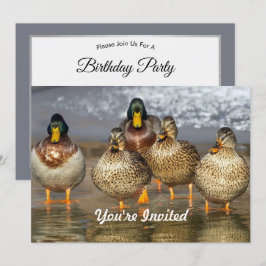 Invitación Foto cumpleaños de Wildlife Mallard Ducks