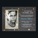 Invitación Foto Cumpleaños Vintage Chalk Invite a los hombres<br><div class="desc">Añade tu foto a esta invitación de tiza de estilo vintage. Añadir cualquier edad. Se incluye la impresión posterior.</div>