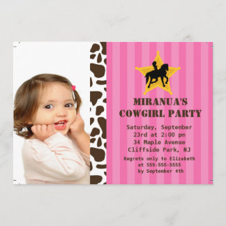 Invitación Foto Cuta Fiesta de Cumpleaños de Niña