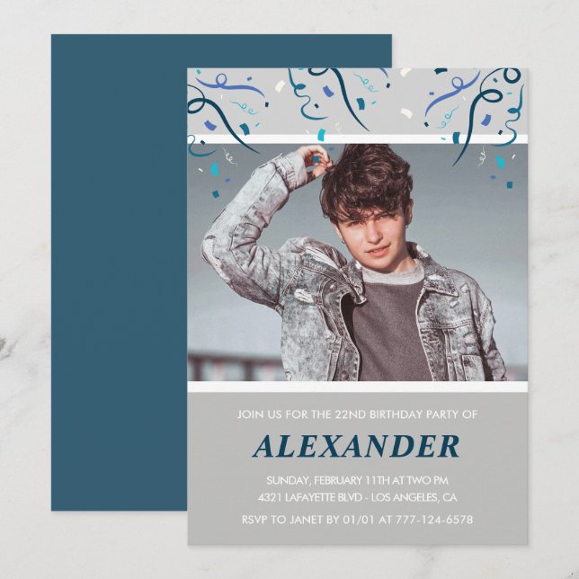Invitación Foto de 22 años invitándolo a participar en el Con (Anverso / Reverso)