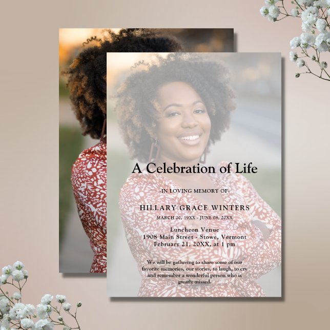 Invitación Foto de 2 caras de celebración personalizada de la (Subido por el creador)
