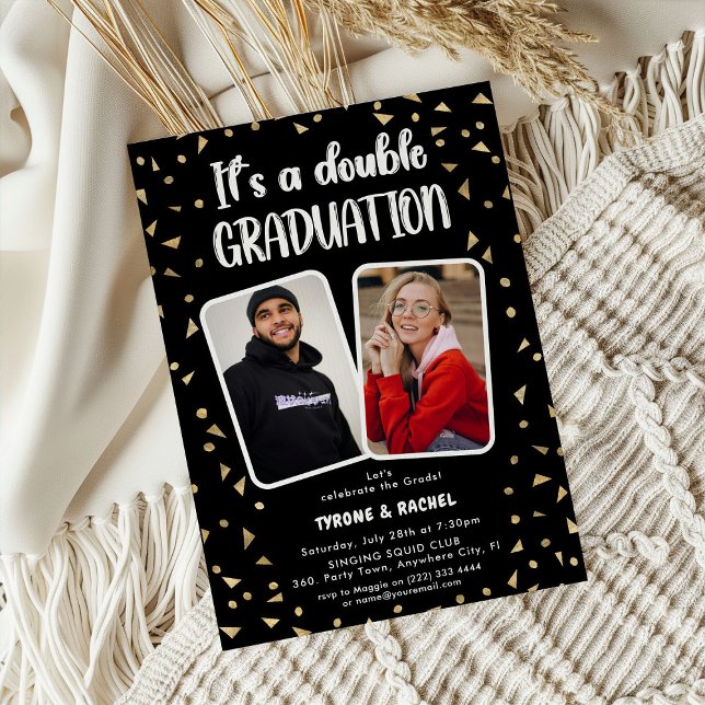 Invitación Foto de 2 de doble graduación (Subido por el creador)