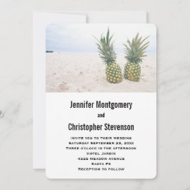 Invitación Foto de 2 Piñas en una Boda en la Playa