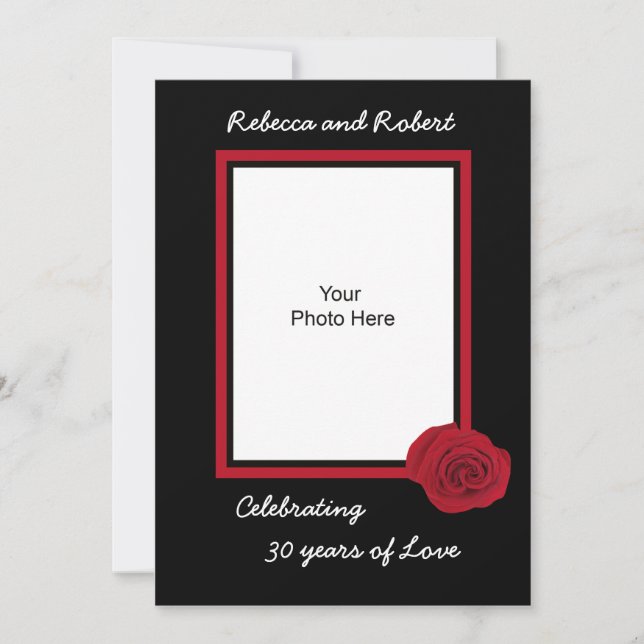 Invitación Foto de 30º Aniversario de Boda (Anverso)