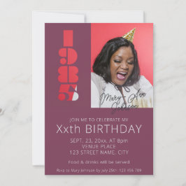 Invitación Foto de 40 años nacida en 1985 en color púrpura