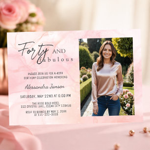 Invitación Foto de 40 & Fabuloso Cumpleaños 40