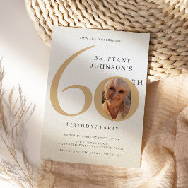 Invitación Foto de 60 años Elegante cumpleaños número 60