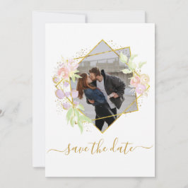 Invitación Foto de acuarela moderna Guardar la fecha
