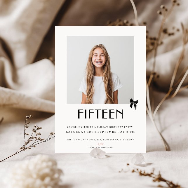 Invitación Foto de adolescente moderna para cumpleaños número (Subido por el creador)