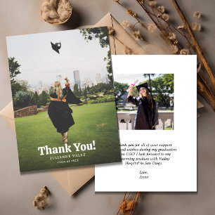 Invitación Foto de agradecimiento a graduado retro
