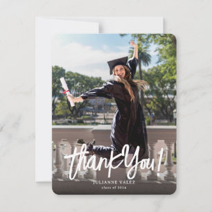 Invitación Foto de agradecimiento de graduado emocionado impr