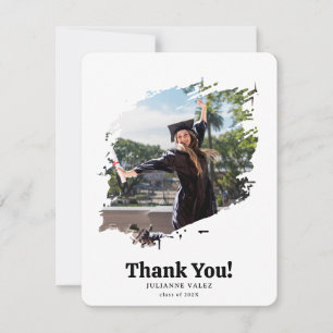 Invitación Foto de agradecimiento de graduado emocionado impr