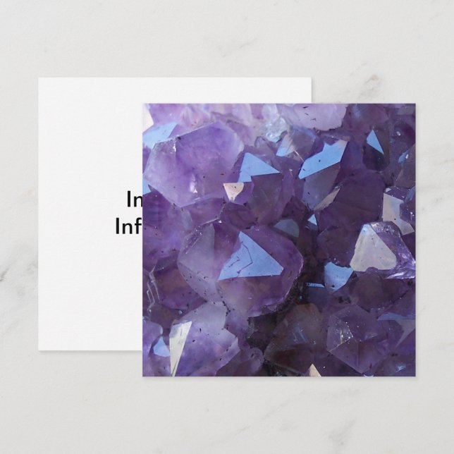Invitación Foto de amatista en blanco (Anverso / Reverso)