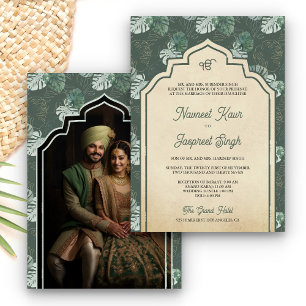 Invitación Foto de Anand Karaj Sikh Boda