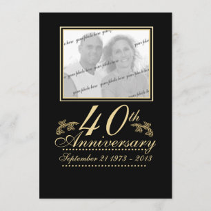 Invitación Foto de aniversario 40º