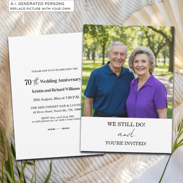 Invitación Foto de Aniversario de Bodas 70 (Subido por el creador)