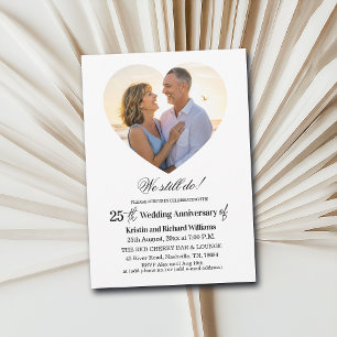 Invitación Foto de aniversario de bodas de 25 años que todaví