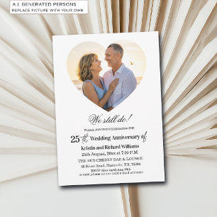 Invitación Foto de aniversario de bodas de 25 años que todaví