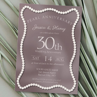 Invitación Foto de aniversario de bodas de 30 años Elegante P