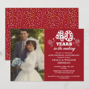 Invitación Foto de aniversario de bodas de 40 años en proceso