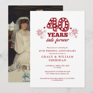 Invitación Foto de aniversario de bodas de 40 años Into Forev