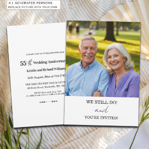 Invitación Foto de aniversario de bodas de 55 años que todaví