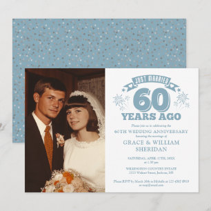 Invitación Foto de aniversario de bodas de 60 años recién cas