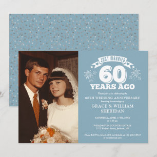 Invitación Foto de aniversario de bodas de 60 años recién cas