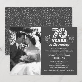 Invitación Foto de aniversario de bodas de 70 años en creació