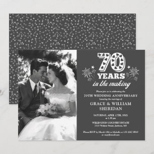 Invitación Foto de aniversario de bodas de 70 años en creació