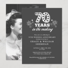 Invitación Foto de aniversario de bodas de 70 años en proceso