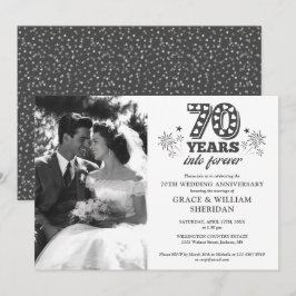 Invitación Foto de aniversario de bodas de 70 años para siemp