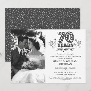 Invitación Foto de aniversario de bodas de 70 años para siemp