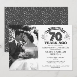 Invitación Foto de aniversario de bodas de 70 años recién cas