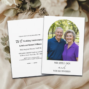 Invitación Foto de aniversario de bodas de 75 años todavía lo