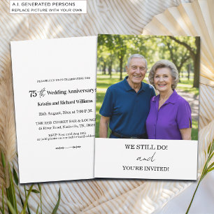 Invitación Foto de aniversario de bodas de 75 años todavía lo