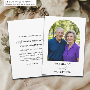 Invitación Foto de aniversario de bodas de 75 años todavía lo