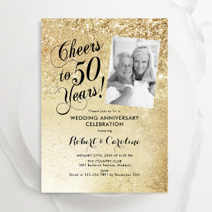 Invitación Foto de aniversario de bodas de oro 50