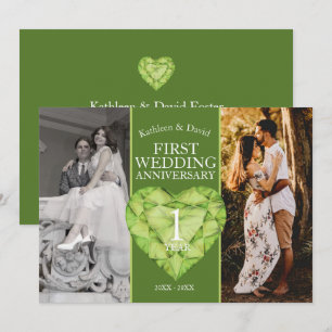 Invitación foto de aniversario de bodas de peridotita ahora y