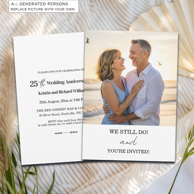 Invitación Foto de aniversario de bodas de plata 25 (Subido por el creador)
