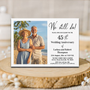 Invitación Foto de aniversario de bodas número 45 que todavía