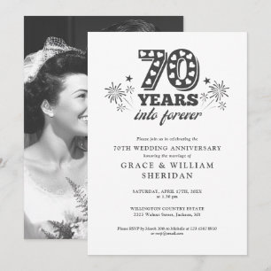 Invitación Foto de aniversario de bodas número 70 para siempr