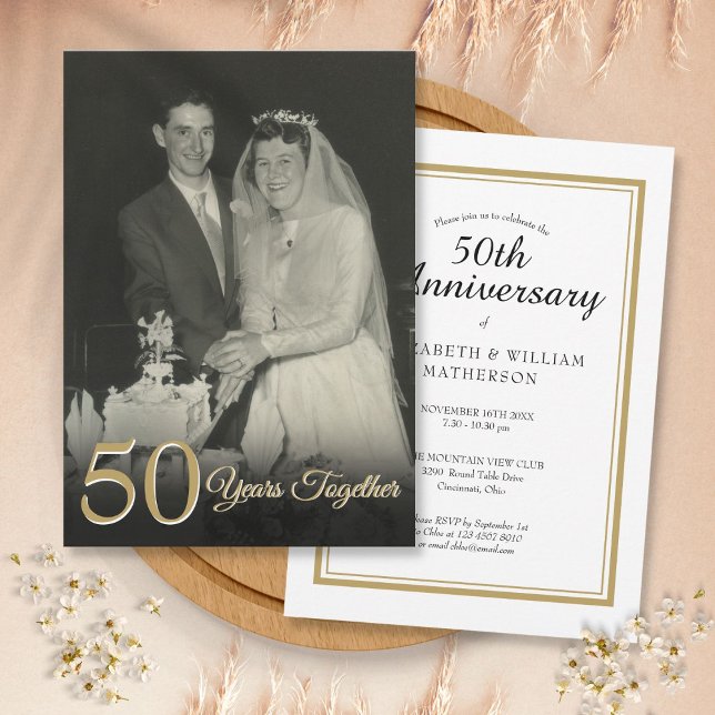 Invitación Foto de aniversario de cualquier año juntos Boda (Subido por el creador)